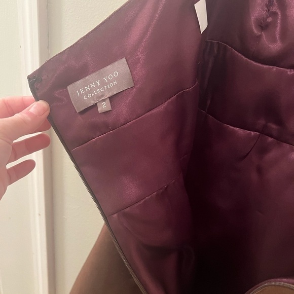 Jenny Yoo size 2 100% silk brown strapless mini dress for prom or bridesmaids - Picture 5 of 7